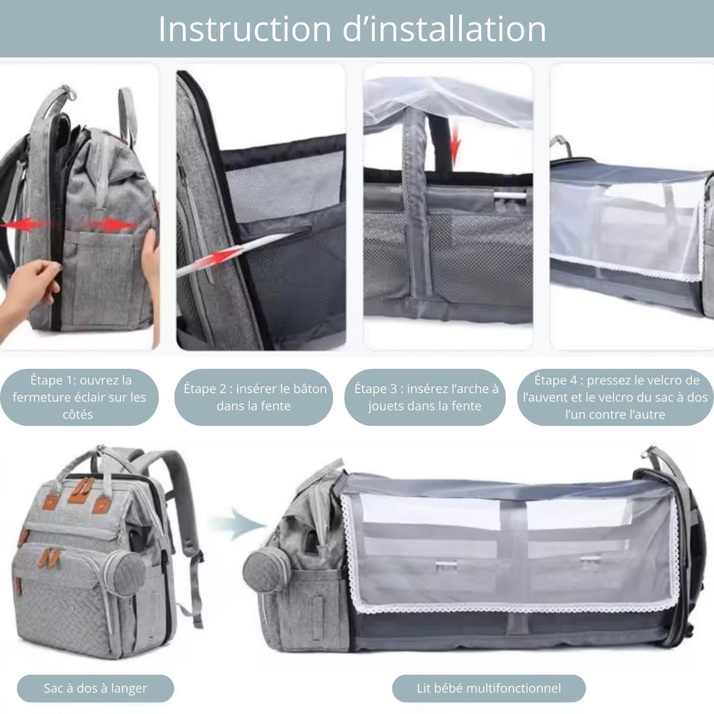 Sac à dos à langer pour bébé